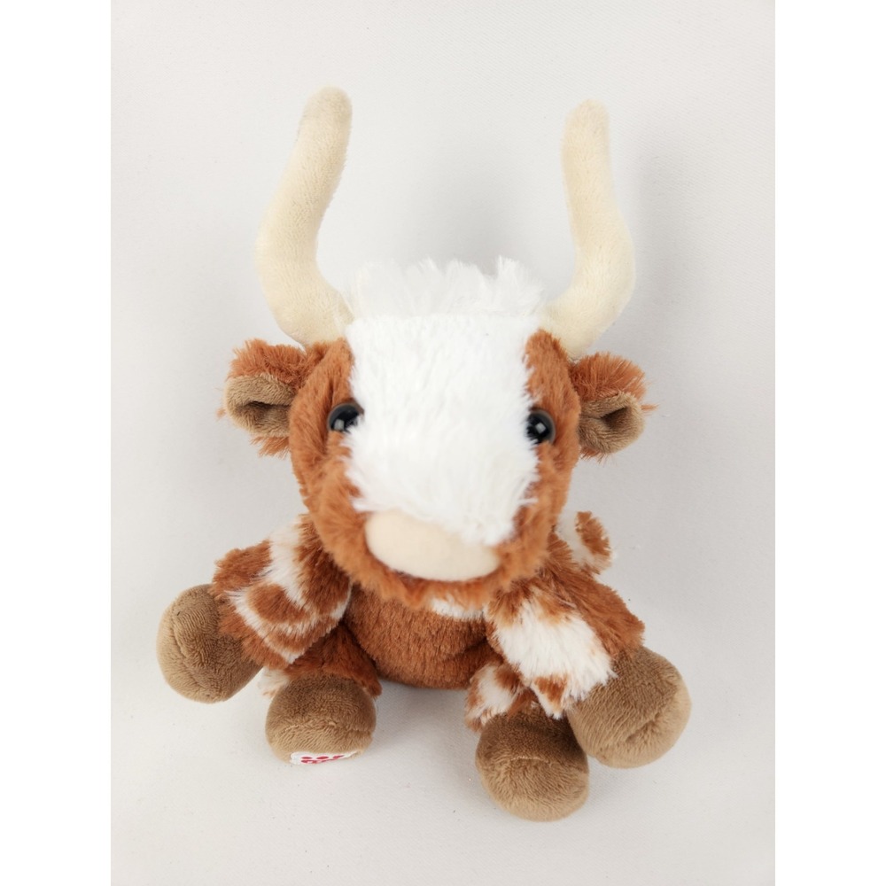Build a Bear Mini Beans Longhorn Plush Bean‎ Bag Soft Brown Cow Bull Highland